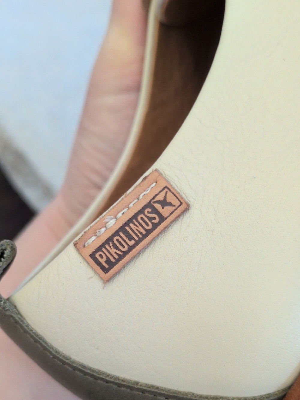 PIKOLINOS I Cream Perforated Leather Santander Oxfords with Brown Trim, 41 - Picture 12 of 16